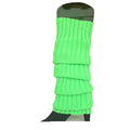 Premium 24 Pair Fluro Green Women's 80s Knit Leg Warmers