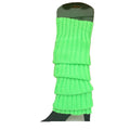 Premium 24 Pair Fluro Green Women's 80s Knit Leg Warmers