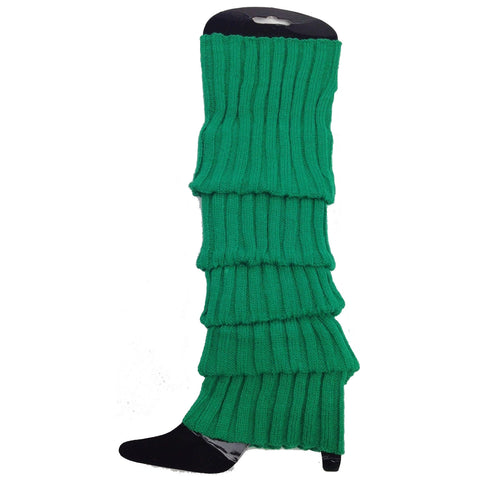 Premium 24 Pair Green Women's 80s Knit Leg Warmers Bulk Pack