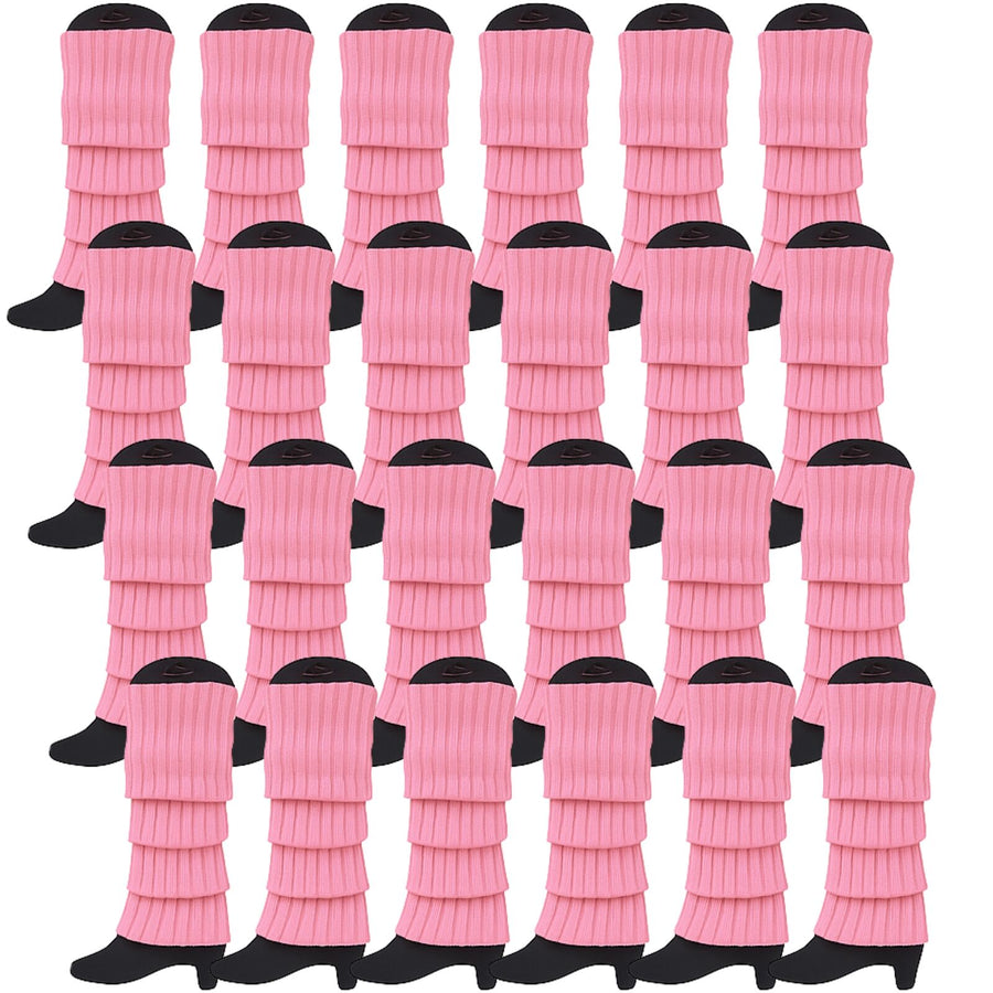 Premium 24 Pair Light Pink Women's 80s Knit Leg Warmers Bulk Pack