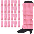 Premium 24 Pair Light Pink Women's 80s Knit Leg Warmers Bulk Pack