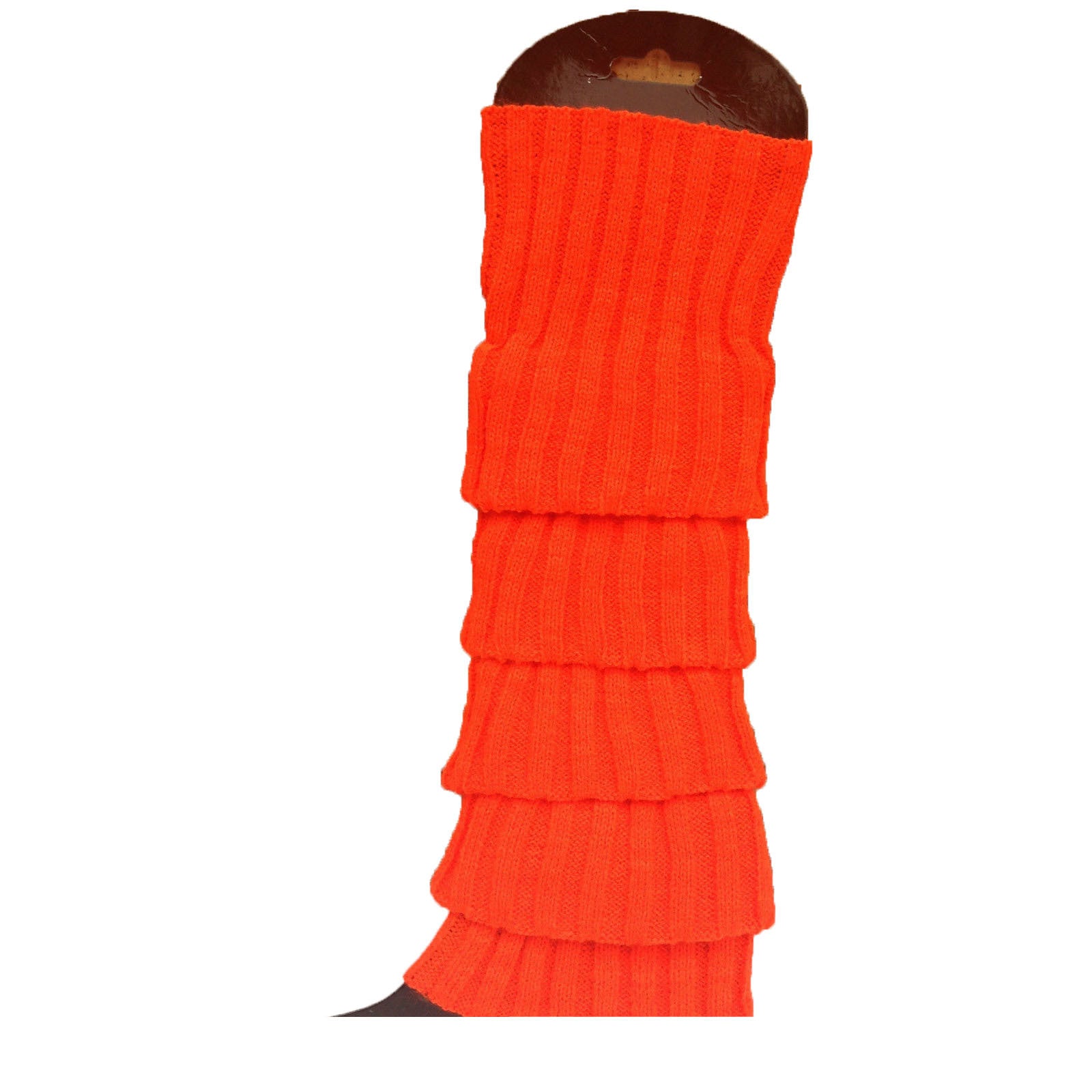 Premium 24 Pair Orange Women's 80s Knit Leg Warmers Bulk Pack