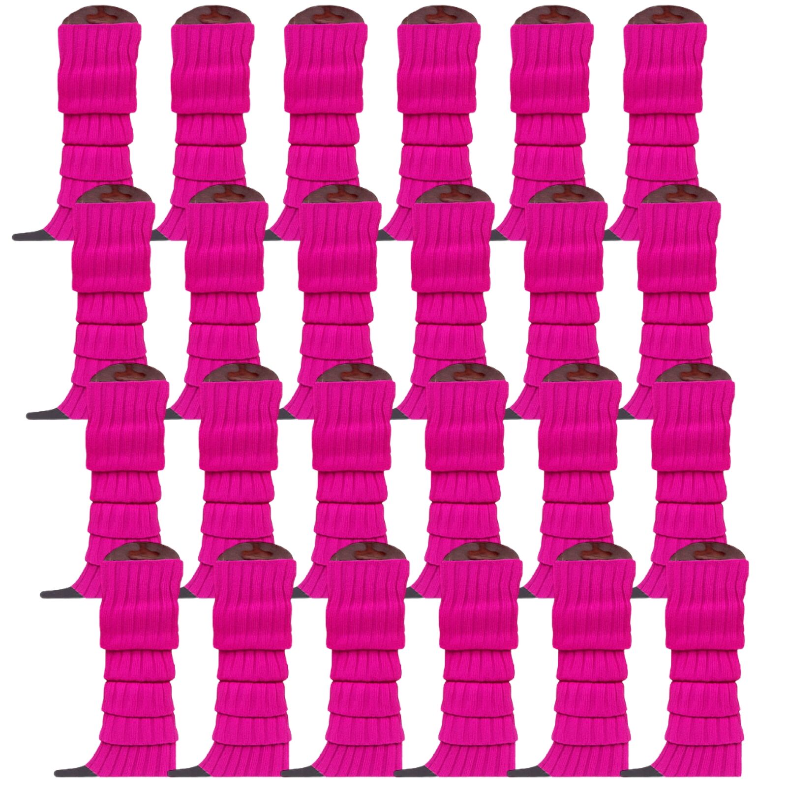 Premium 24 Pair Purple Women's 80s Knit Leg Warmers Bulk Pack