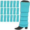 Premium 24 Pair Sky Blue Women's 80s Knit Leg Warmers Bulk Pack