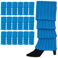 Premium 24 Pair Topaz Blue Women's 80s Knit Leg Warmers Bulk Pack
