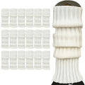 Premium 24 Pair White Women's 80s Knit Leg Warmers Bulk Pack