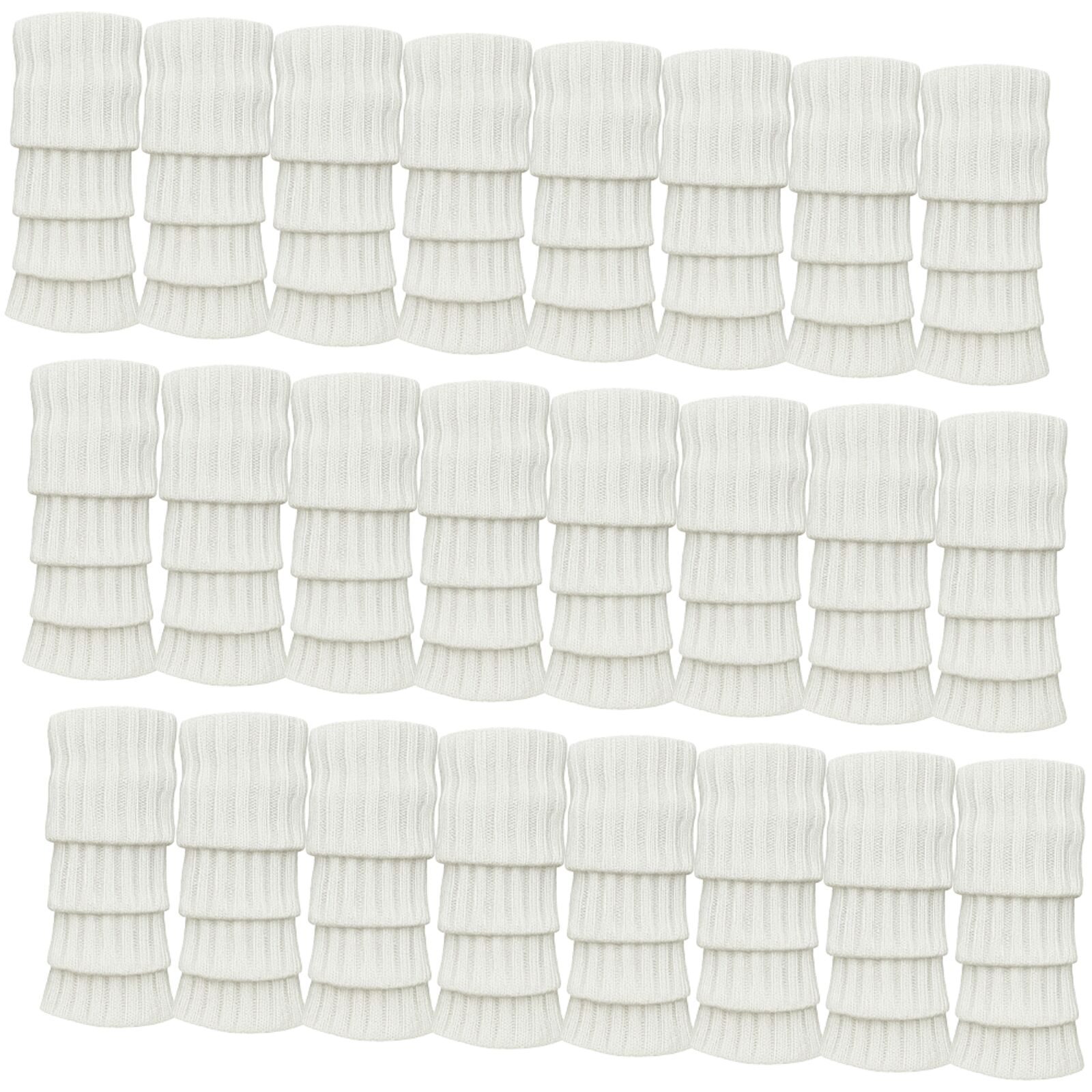 Premium 24 Pair White Women's 80s Knit Leg Warmers Bulk Pack