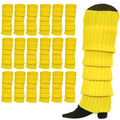 Premium 24 Pair Yellow Women's 80s Knit Leg Warmers Bulk Pack