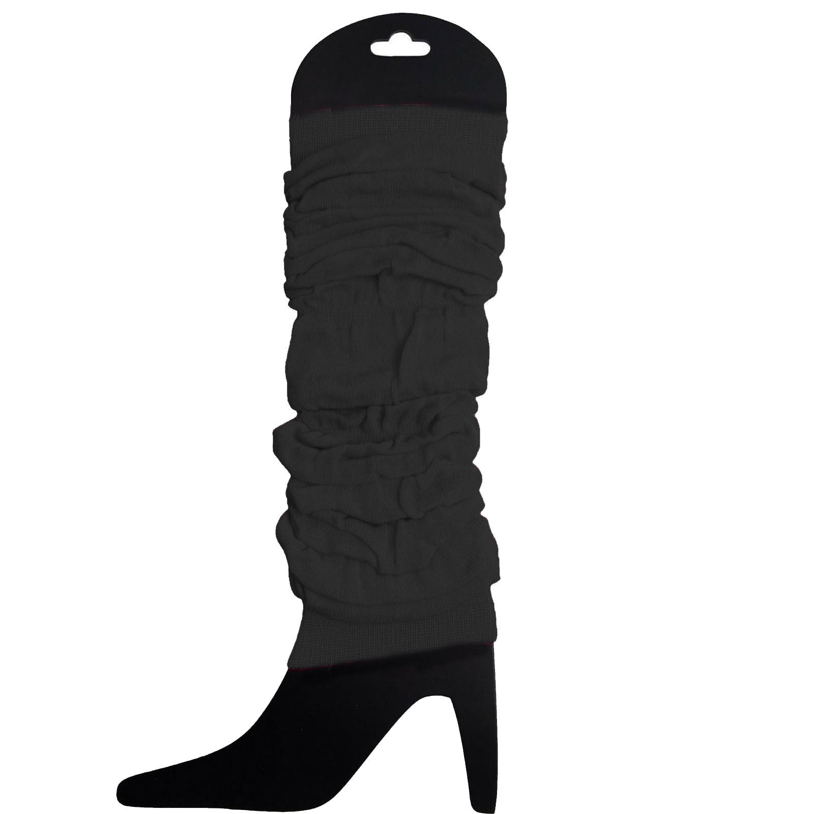 Premium 24 Pack Black Knitted 80s Party Leg Warmers