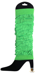 Premium 24 Pack Fluro Green Knitted 80s Party Leg Warmers