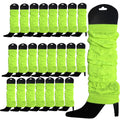 Premium 24 Pack Fluro Yellow Knitted 80s Party Leg Warmers
