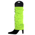 Premium 24 Pack Fluro Yellow Knitted 80s Party Leg Warmers