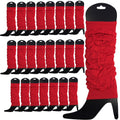 Premium 24 Pack Red Knitted 80s Party Leg Warmers