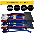 2x HIGH PRESSURE FOOT PUMP Ball Bicycle Motorbike Car Tire Inflator Tyre Air - SuperSaverAU - view 2