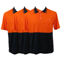 Premium 3 Pack Orange Navy Hi Vis Short Sleeve Workwear Polo Shirt XXL