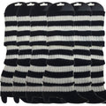 Premium 6 Pair Women's Knit Leg Warmers Dance Costume Socks Black White Stripe