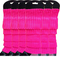Premium 6 Pair Women's Knit Leg Warmers Dance Costume Socks Hot Pink