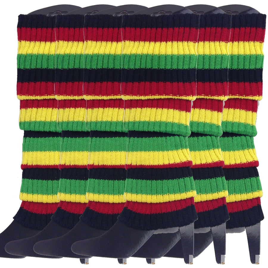 6x Womens Leg Warmers Disco Winter Knit Dance Party Crochet Legging Socks Costume - Indigenous Colours - SuperSaverAU - view 1