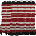Premium 6 Pair Women's Knit Leg Warmers Dance Costume Socks Red White Stripe