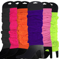 Premium 6 Pair Women's Neon Knit Leg Warmers 80s Dance Costume Assorted Pack