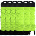 Premium 6 Pair Women's Neon Knit Leg Warmers 80s Dance Costume Fluro Yellow