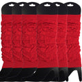 Premium 6 Pair Women's Neon Knit Leg Warmers 80s Dance Costume Red
