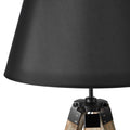 Large Tripod Floor Lamp 144.5cm Antique Wood Base Black Linen Shade Retro Design - SuperSaverAU - view 2