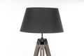Large Tripod Floor Lamp 144.5cm Antique Wood Base Black Linen Shade Retro Design - SuperSaverAU - view 5