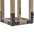 Premium Wooden Table Lamp with Steel Frame & Linen Shade - 54cm