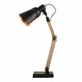 Premium Scandi Wooden Table Lamp with Metal Shade - 32.5 x 16.5 x 36.5cm