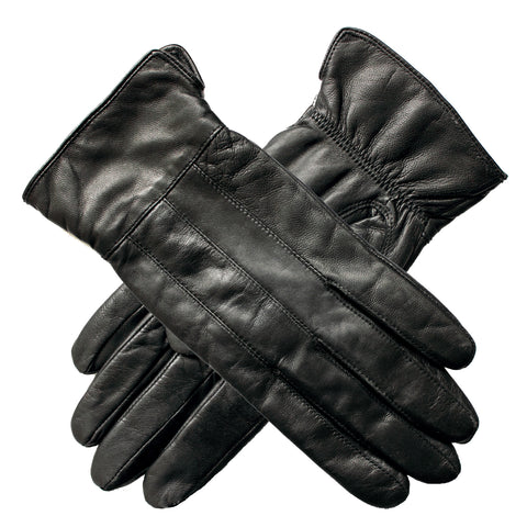 Premium Women's Black Genuine Sheepskin Leather Fleece Lined Gloves L