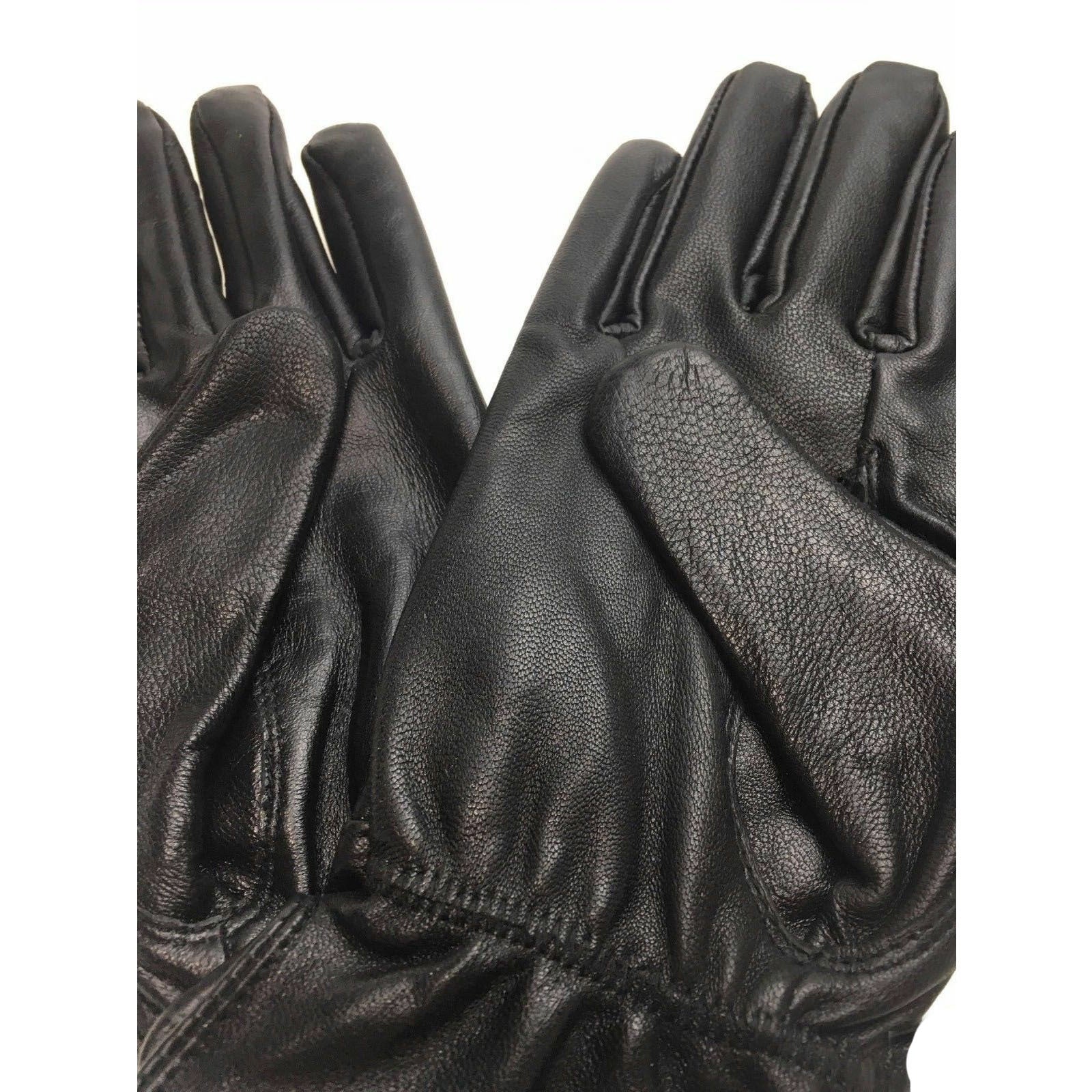 Premium Women's Black Genuine Sheepskin Leather Fleece Lined Gloves L