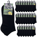 Premium 24 Pair Cotton Low Cut Ankle Socks Black 6-11
