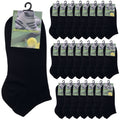 Premium 24 Pair Cotton Low Cut Ankle Socks Black 6-11