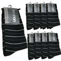 Premium 9 Pair Men's Cotton Rich Business Crew Socks Black 6-11