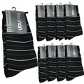 Premium 9 Pair Men's Cotton Rich Business Crew Socks Black 6-11