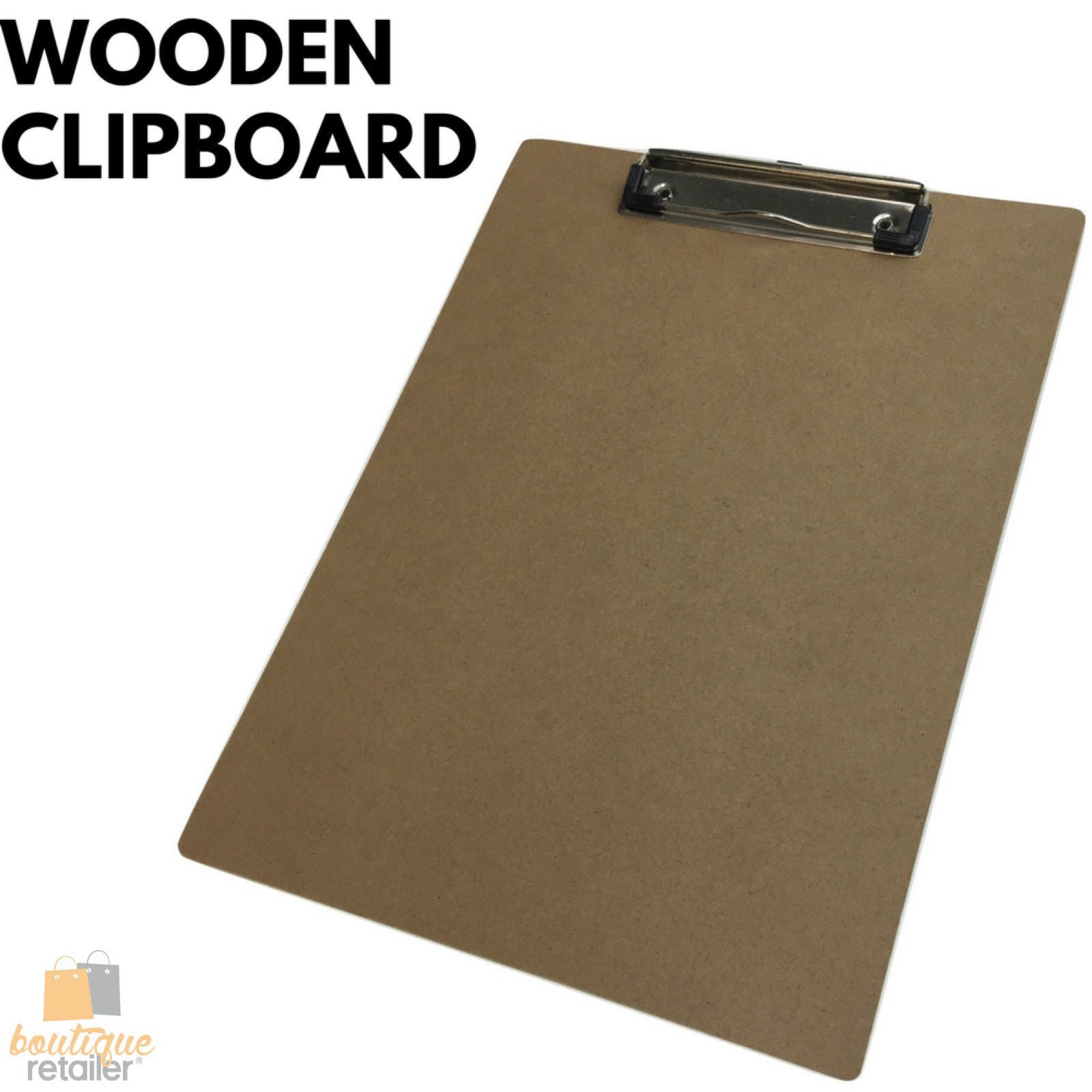 Premium Wooden A4 Clipboard with Hardboard Menu Clip - 31 x 22.5cm
