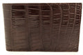 Men's Crocodile Leather Slim Wallet Bi-Fold 10.5cm x 7cm with Gift Box - Brown - SuperSaverAU - view 1
