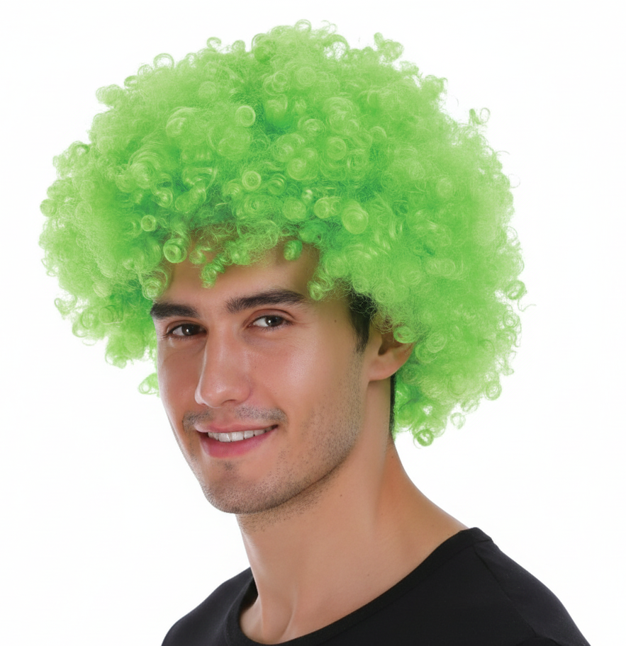 Premium Deluxe Curly Afro Wig for 70s/80s Costume - Green