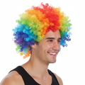 Mens DELUXE AFRO WIG Curly Hair Costume Party LGBTQ Disco 70s 80s Pride - Rainbow - SuperSaverAU - view 3