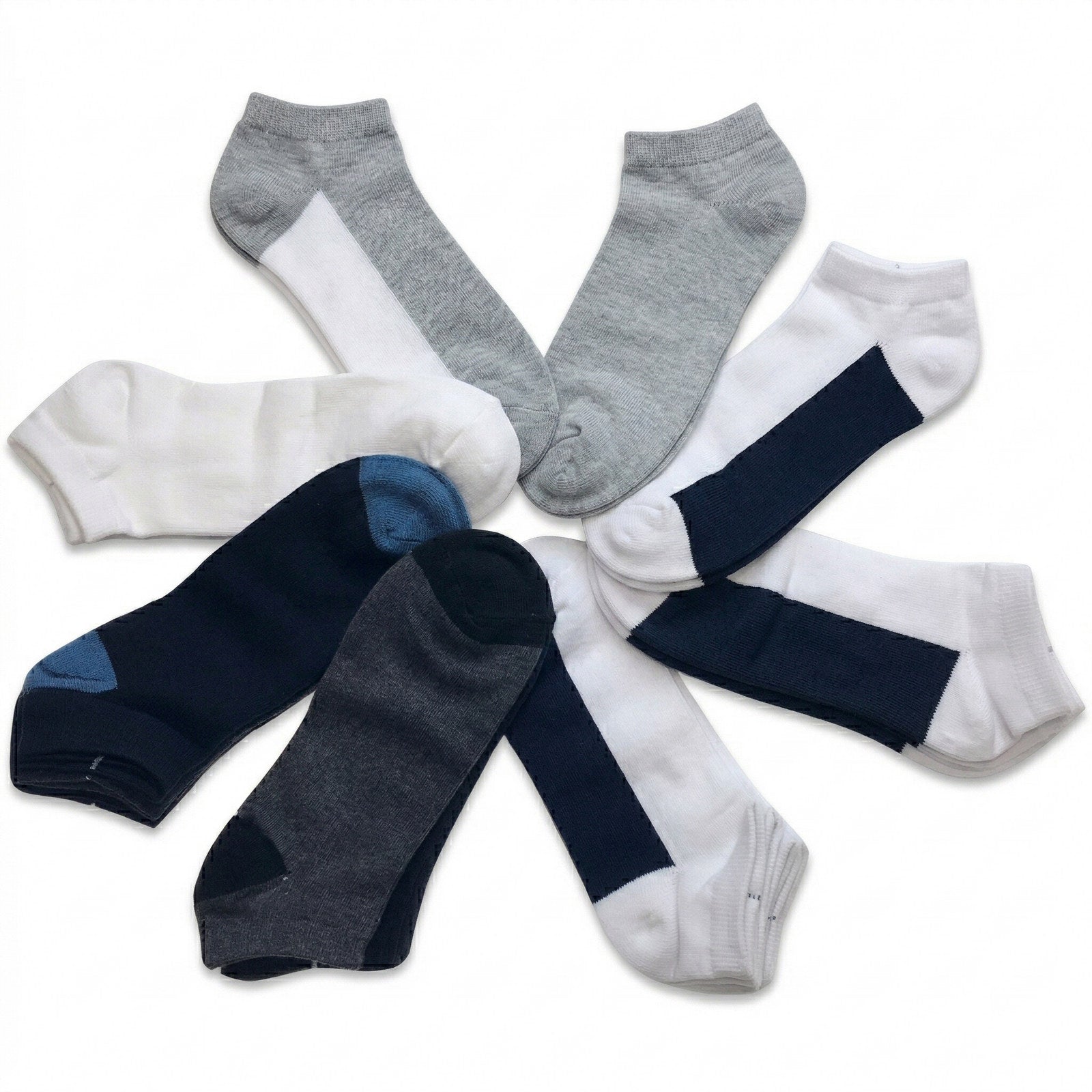 Premium 24 Pair Cotton Low Cut Ankle Socks Mixed Colour Pack 6-11