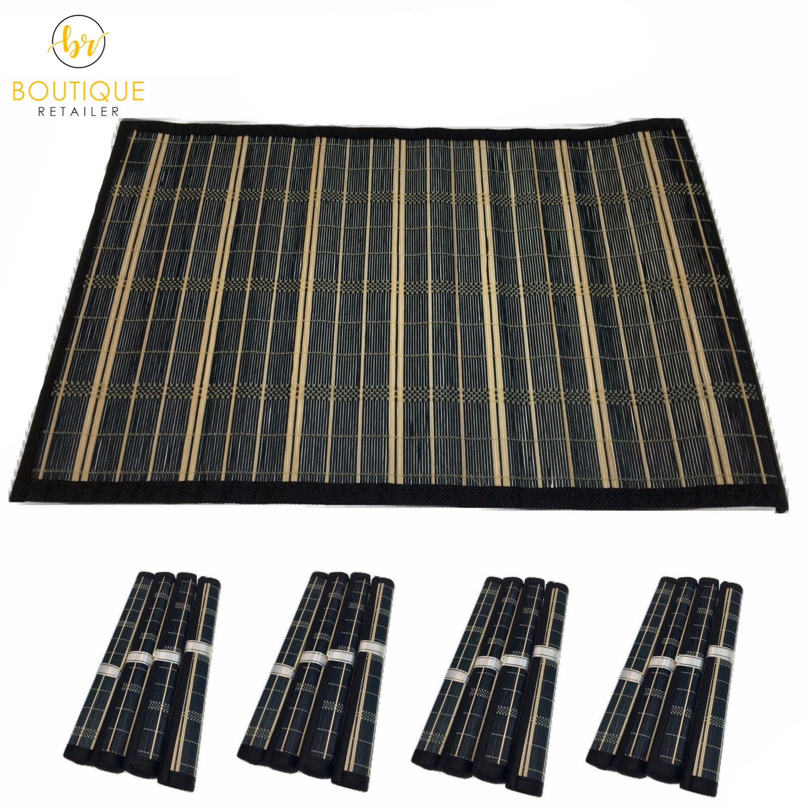 Set of 4 Eco-Friendly Bamboo Placemats 45x30cm - Lightweight & Easy to Clean - SuperSaverAU - view 2