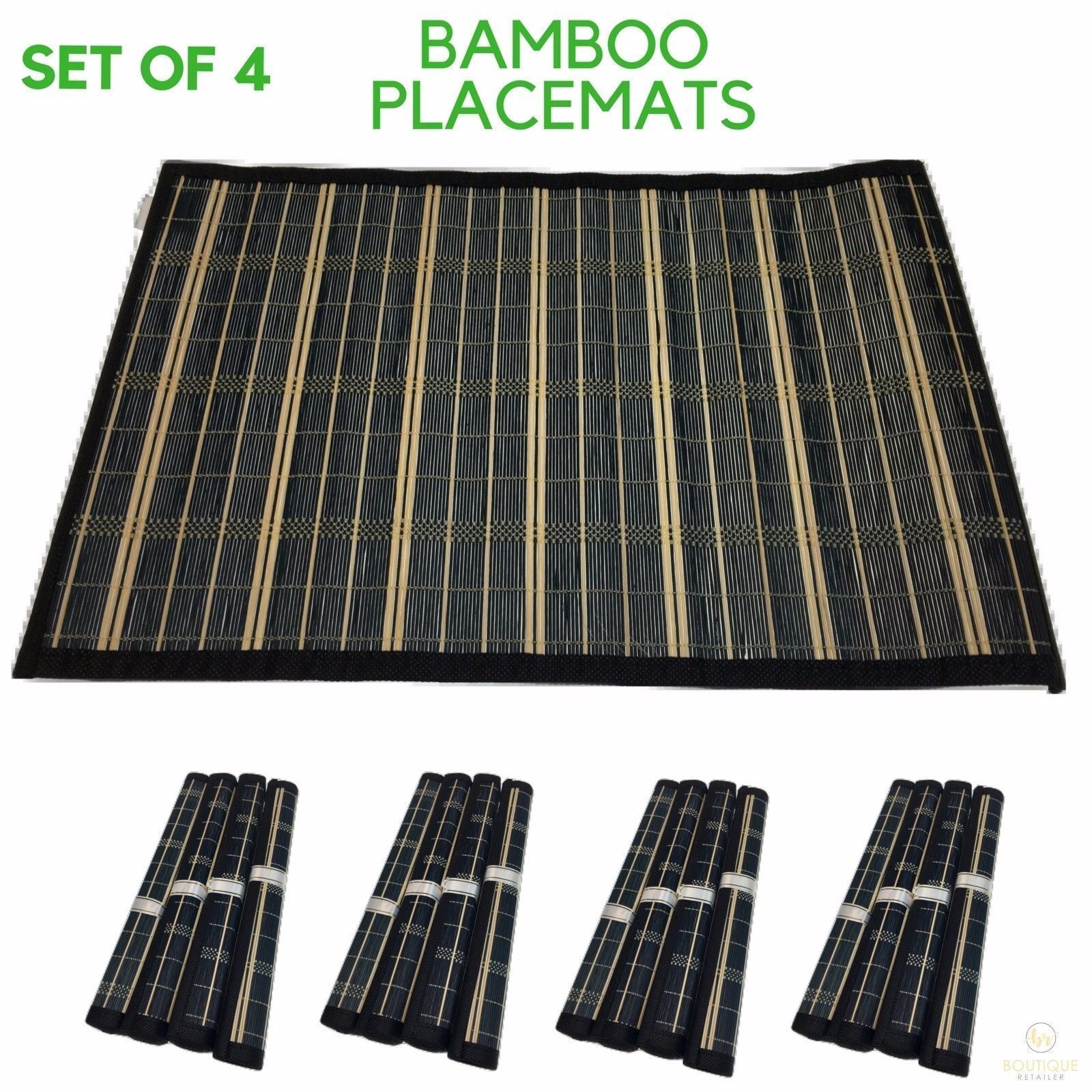 Set of 4 Eco-Friendly Bamboo Placemats 45x30cm - Lightweight & Easy to Clean - SuperSaverAU - view 3