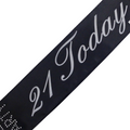 Premium 21st Birthday Sash - Black, 29in