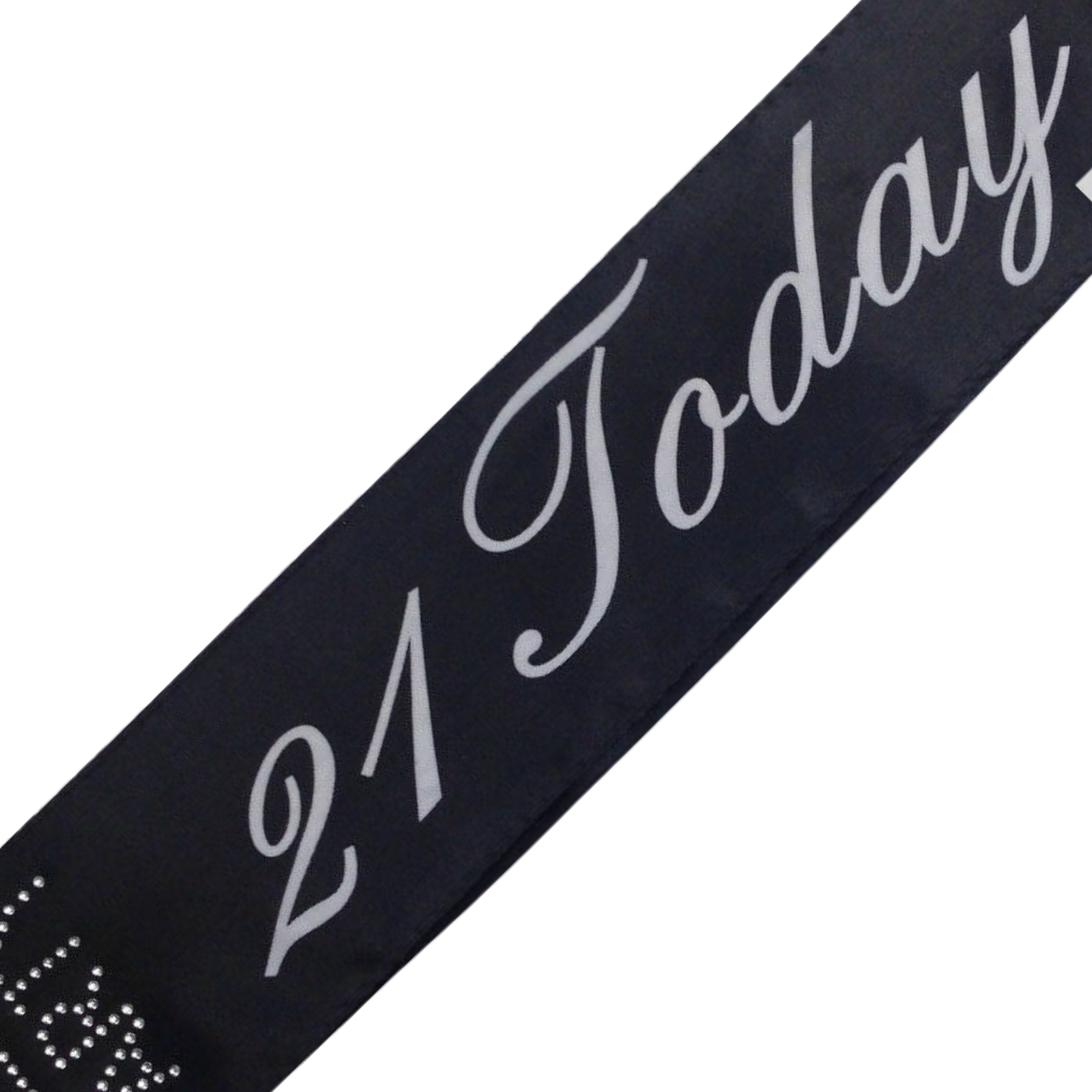 Premium 21st Birthday Sash - Black, 29in