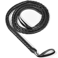 BLACK WHIP Faux Leather Costume Party 180cm Riding Cowboy Fancy Dress - SuperSaverAU - view 1