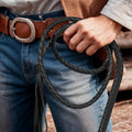 BLACK WHIP Faux Leather Costume Party 180cm Riding Cowboy Fancy Dress - SuperSaverAU - view 2