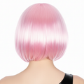 Bob Wig Costume Short Straight Fringe Cosplay Party Full Hair Womens Fancy Dress - Light Pink - SuperSaverAU - view 3