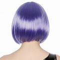 Bob Wig Costume Short Straight Fringe Cosplay Party Full Hair Womens Fancy Dress - Purple - SuperSaverAU - view 3