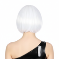 Bob Wig Costume Short Straight Fringe Cosplay Party Full Hair Womens Fancy Dress - White - SuperSaverAU - view 3